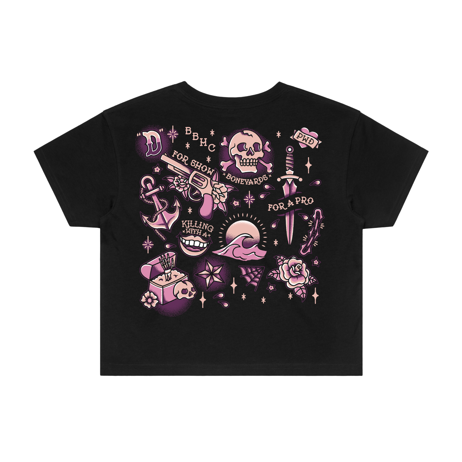 Killing Horizons Tattoo Flash Crop T-Shirt