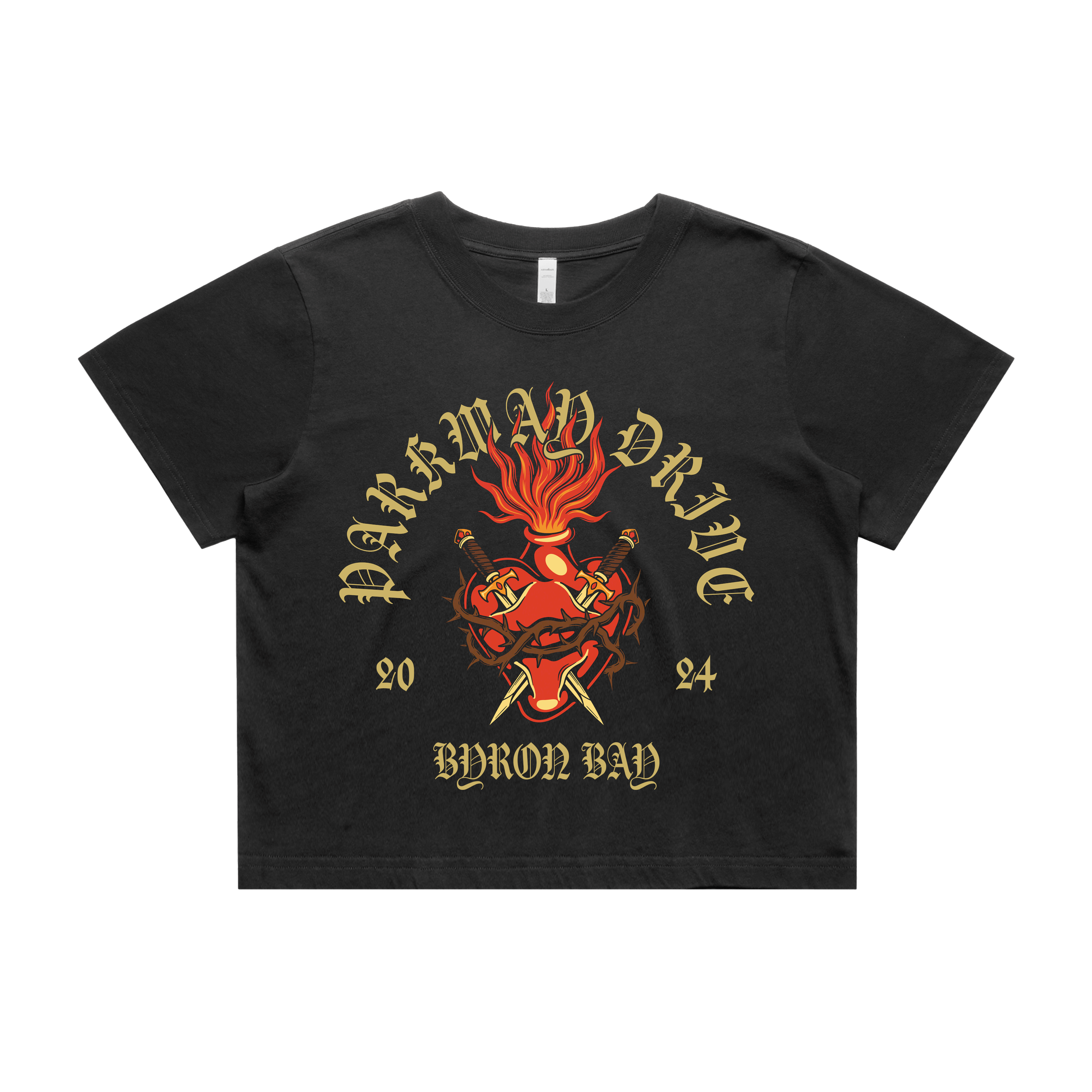 Burning Heart Women's Crop T-Shirt
