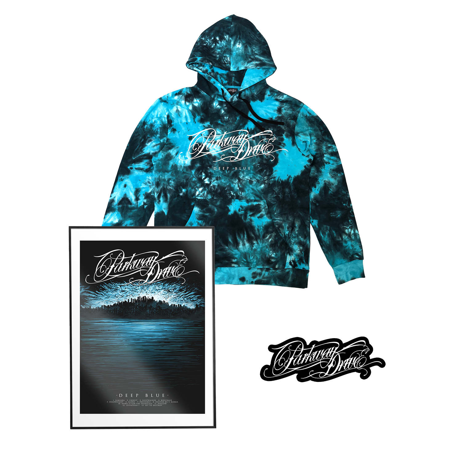 Parkway Drive - Deep Blue Tie Dye Pullover Hoodie – Parkway